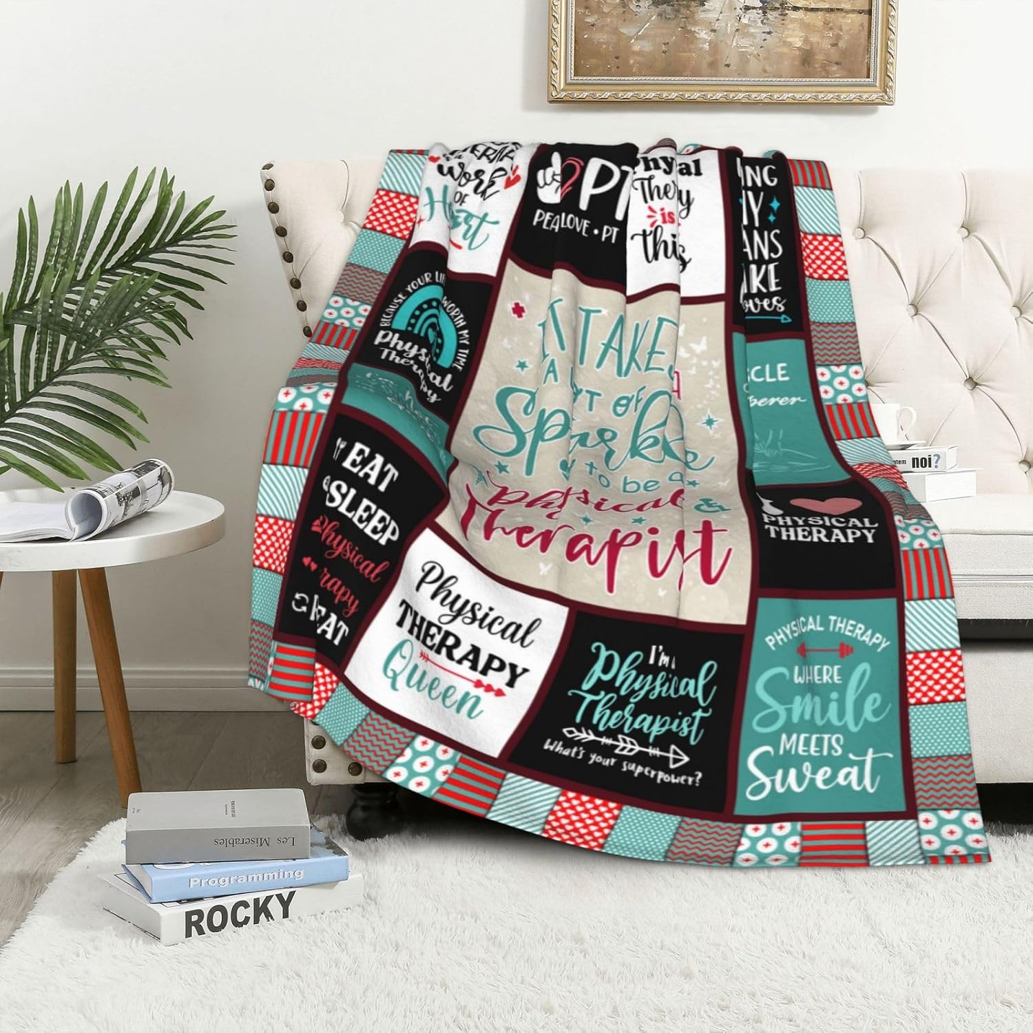 Christmas Physical Therapist Gifts, Physical Therapist Gifts for Women, Best Gifts for Physical Therapists, Gifts for Physical Therapists, Physical Xmas Gifts for Therapist Throw Blanket 60"X 50" - Image 2