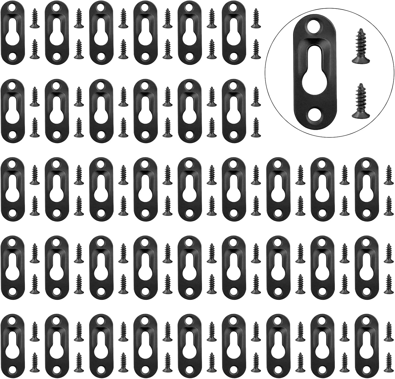 UFURMATE Keyhole Hangers with Screws, 40Pcs Metal Keyhole Frame Hangers Heavy Duty Keyhole