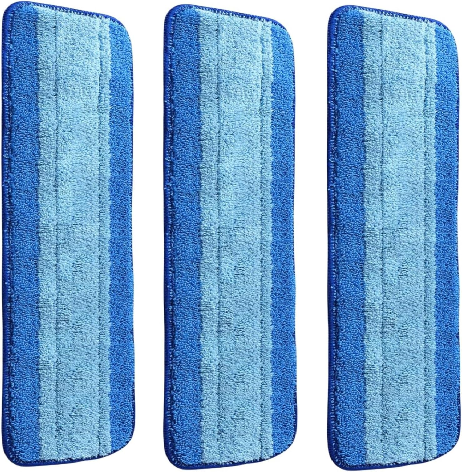 3 Pack Microfiber Cleaning Pads Compatible with Bona Mops, Safe for Hardwood and Hard-Surface Floors, Washable, Reusable