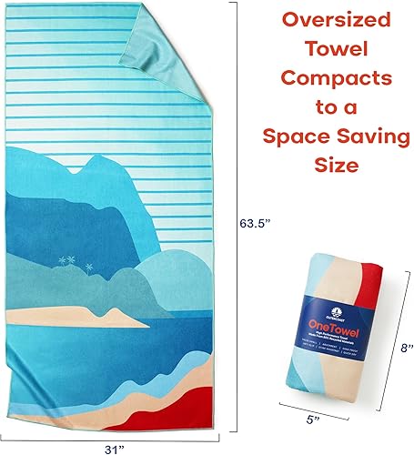 Miniatura 6 de Lujosas toallas de gran tamaño (70.9 x 23.6 in), hechas de materiales reciclados, de secado rápido, sin arena y compactas, resistentes al olor,