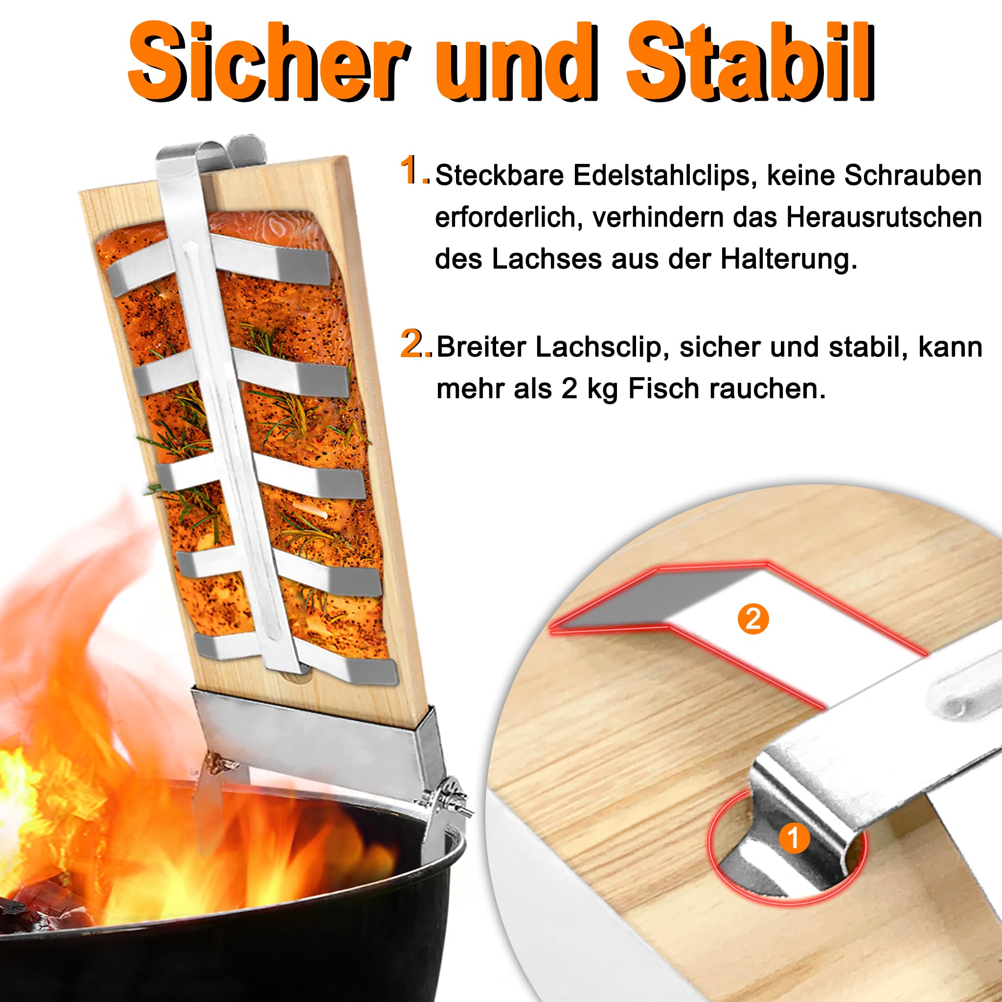 UISEBRT 4 x Flame Salmon Board - Flame Salmon Shelves with