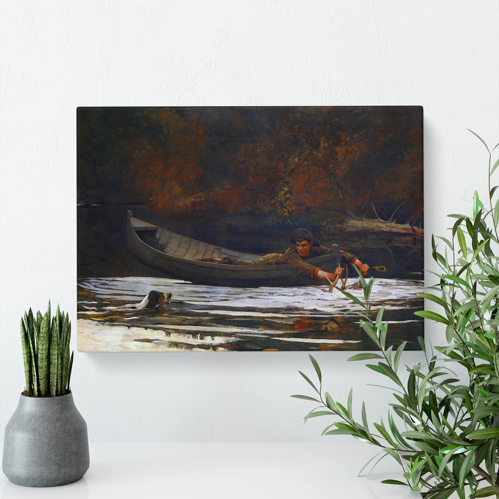 Winslow Homer Hound and Hunter Canvas Print, Mixed, 25L x 50W cm - Image 3