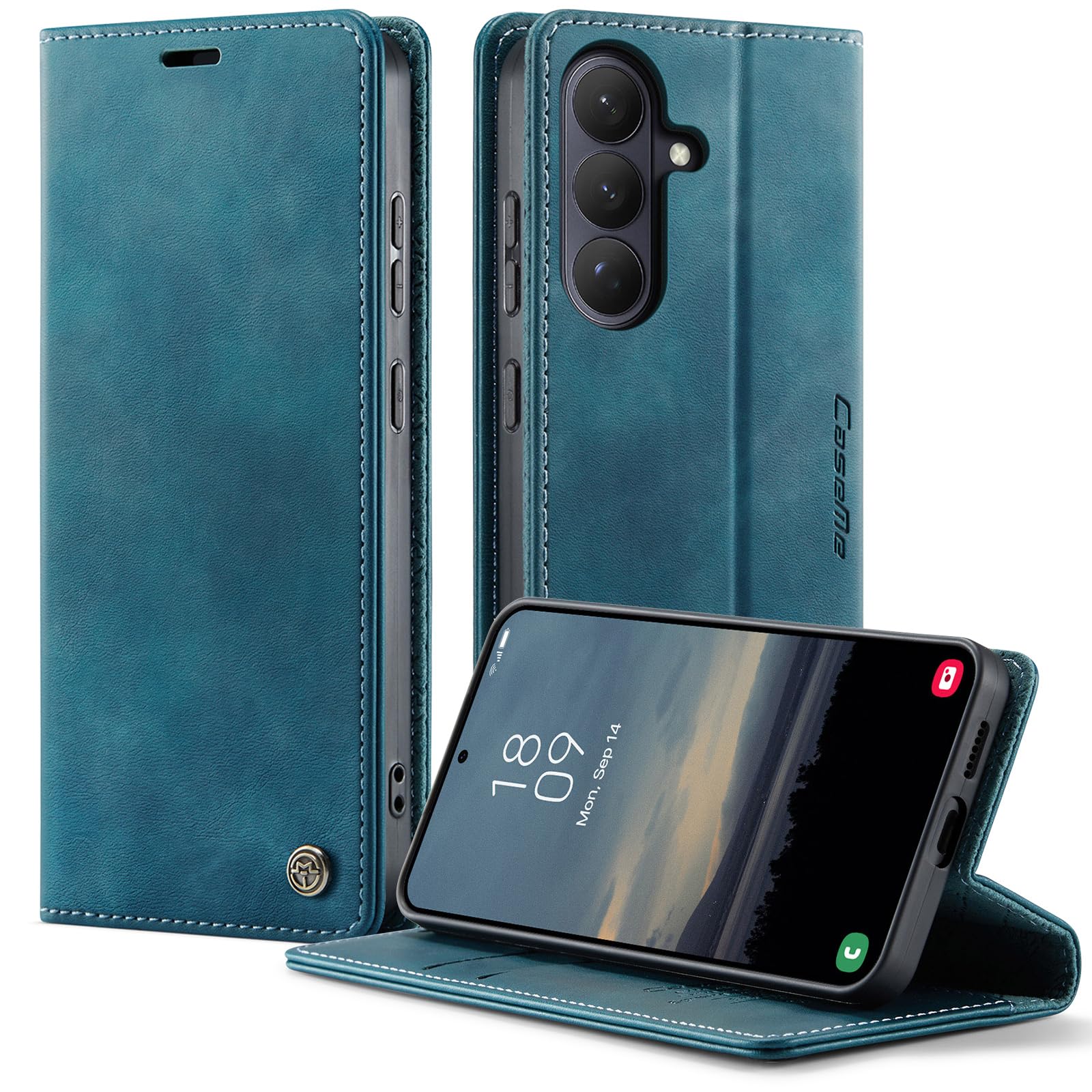 owlhold hülle für iPhone 16/17 Premium Weiches Vintage-Nubukleder klapphülle