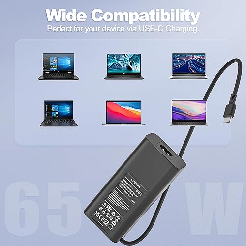 Miniatura 5 de Cargador de portátil USB C de 60 W y 65 W para Dell Latitude 3550 5530 5420 5430 5520 5540 7430 7420 7440 7340 7530 7320 XPS 13 9250 9360 9365 9370