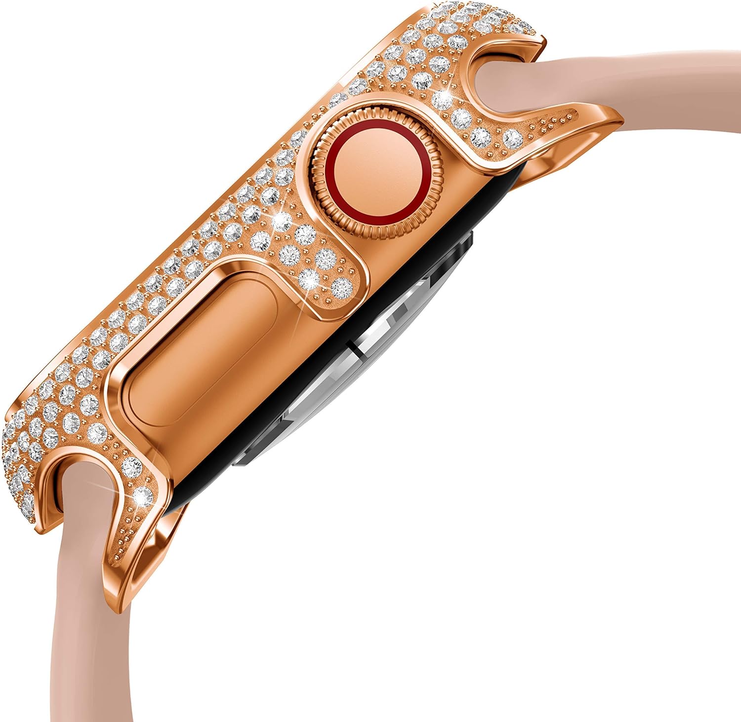 Exclusive Special NotoCity 40mm Stainless Steel case Compatible with Apple Watch Case 40MM Stainless Steel Metal Shining Diamond Protective Cover,18K Sparkling Crystal Case for Series 5/Series 4 for Women(Rose Gold)