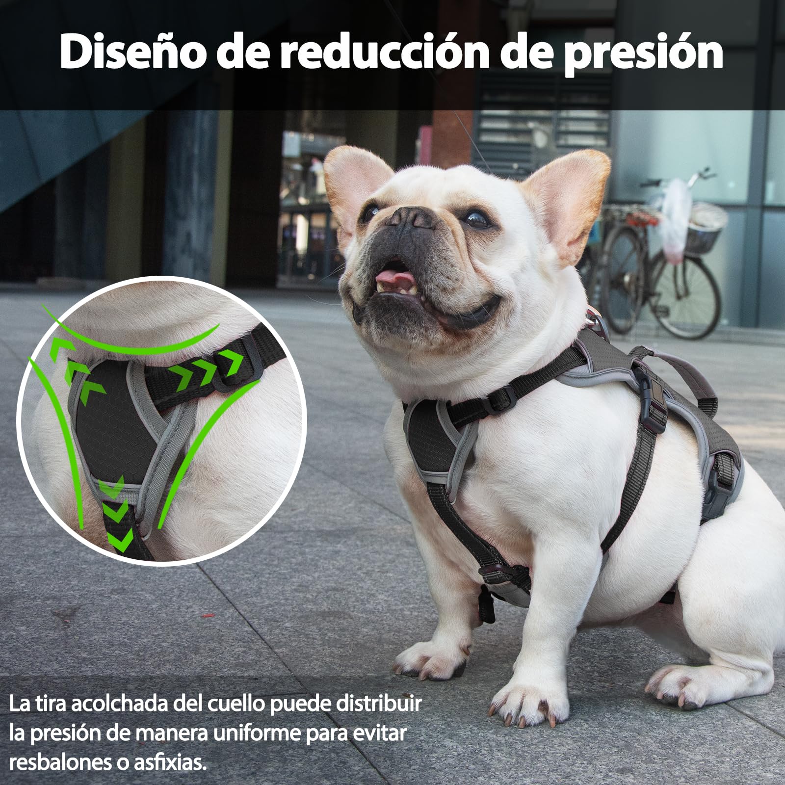 Huntboo Arnes Perro Pequeño Mediano Grande, Arnes Antiescape Perro, Arnés Reflectante para Perros con Asa, Transpirable, Chaleco Ajustable para Caminar, Equipamiento para Correr (Negro, XL)