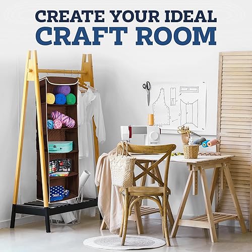 Miniatura 7 de ZOBER Organizador colgante para armario, 5 estantes, estantes organizadores de almacenamiento colgantes para ropa, toallas, juguetes, dormitorio