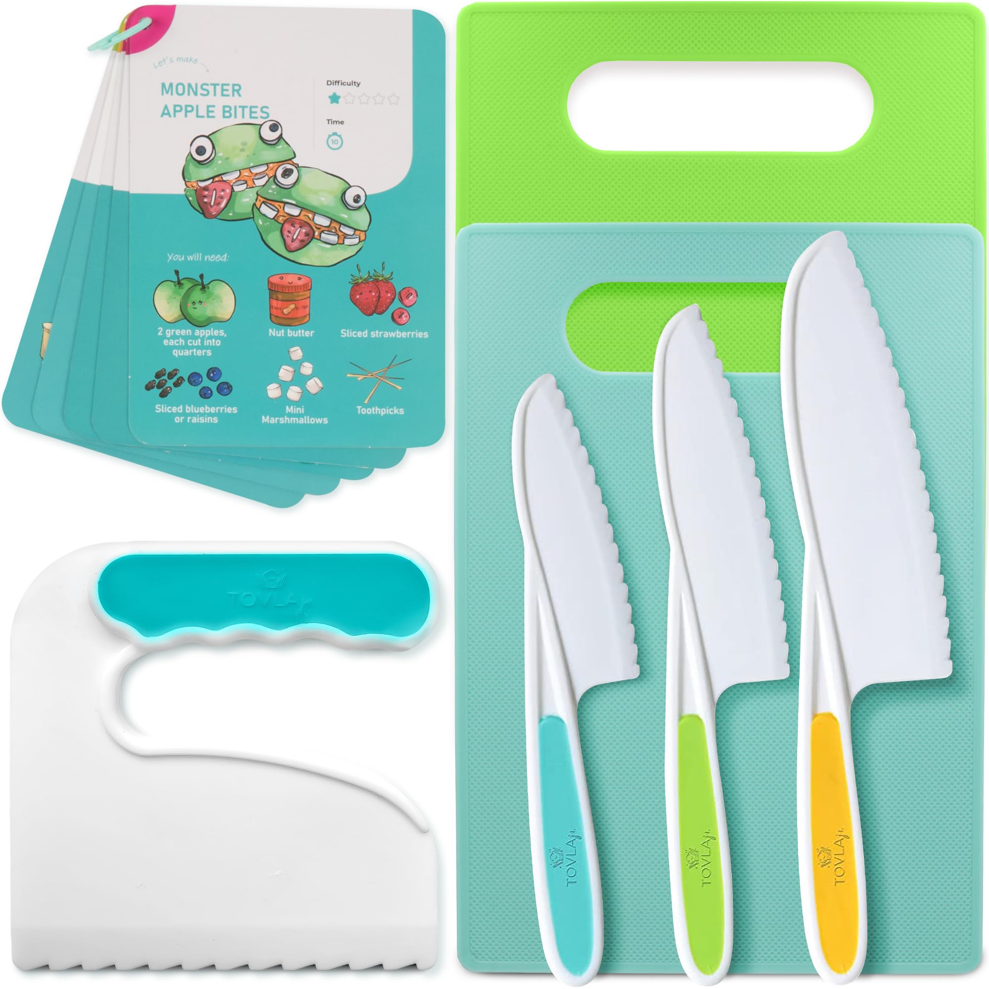 Tovla Jr. Kids Safe Knife Set for Real Cooking | Toddler Tools | Ages 4-12