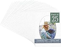 Vista 132 de CountryArtHouse Marco ovalado verde cazador de 5 x 7 pulgadas, sin ácidos, con núcleo blanco, corte biselado para fotos de 4 x 6, se adapta a marcos