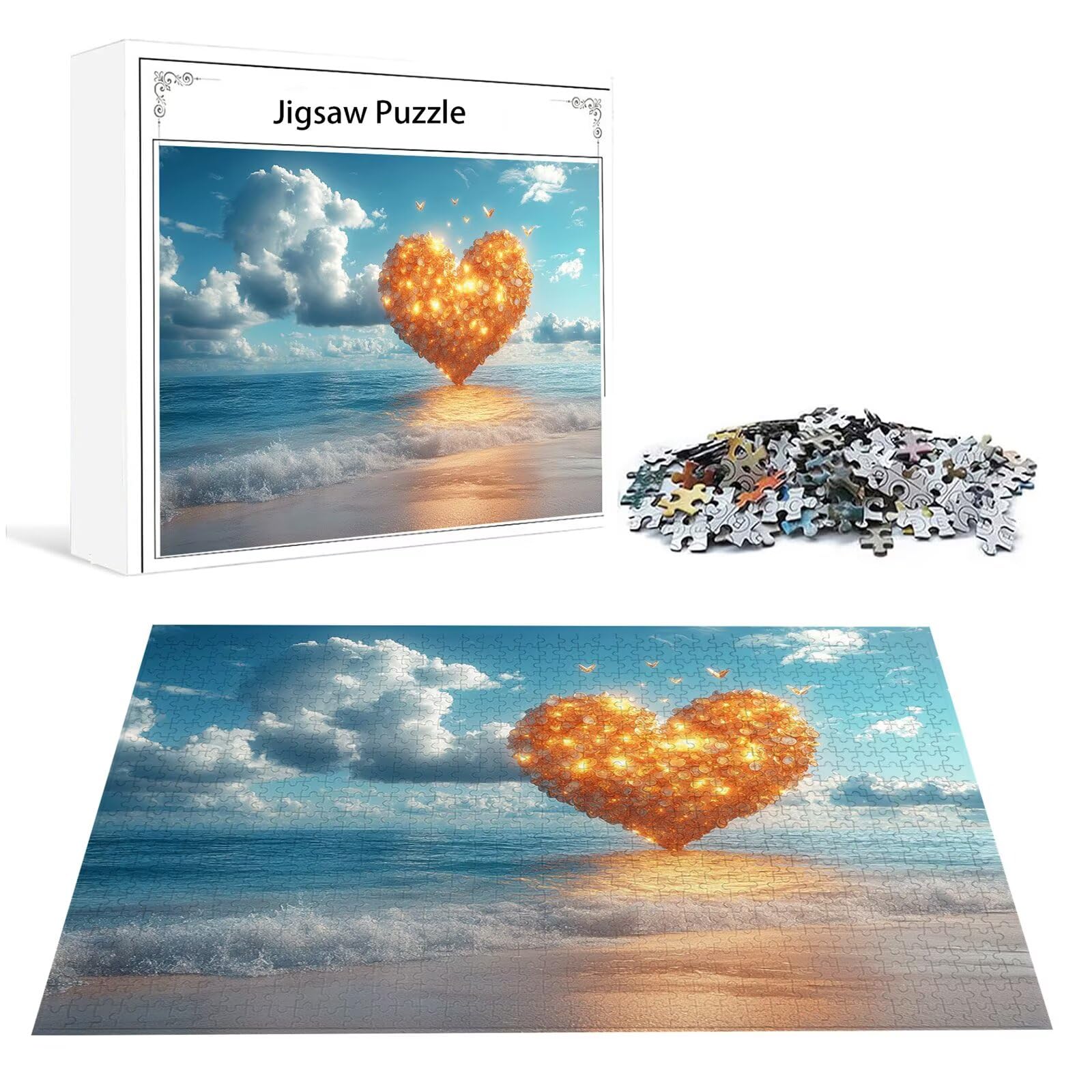 Strand Puzzle 5000 Teile Erwachsene Klassische Puzzles Liebe Jigsaw Anspruchsvoll Impossible Schwer Pädagogisches Spielzeug Kinder Holzpuzzlem Groß Puzzlespiel Geeignet für alle Altersgruppen P-207