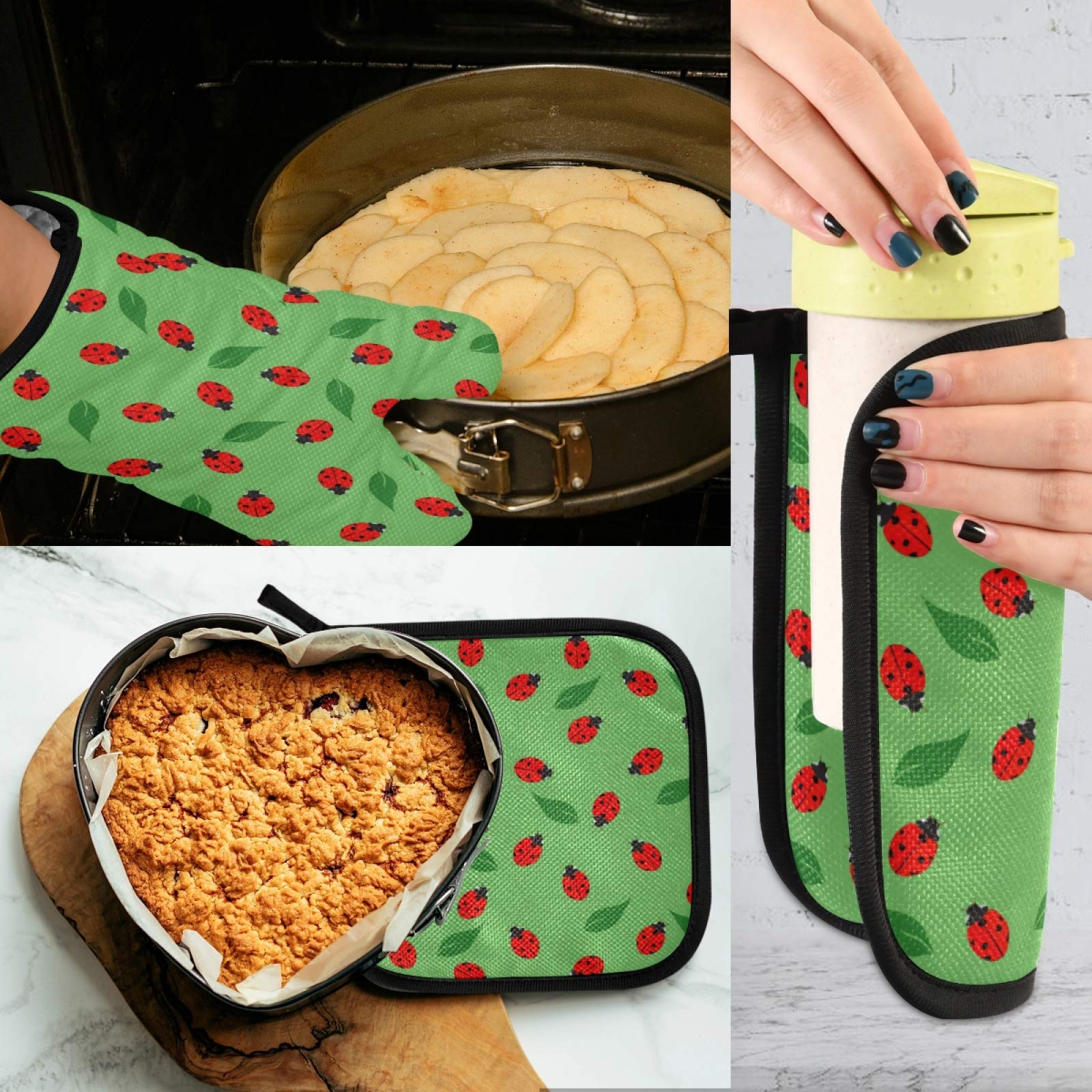 TropicalLife OOWOW - Set Di Guanti Da Forno E Presine, Motivo