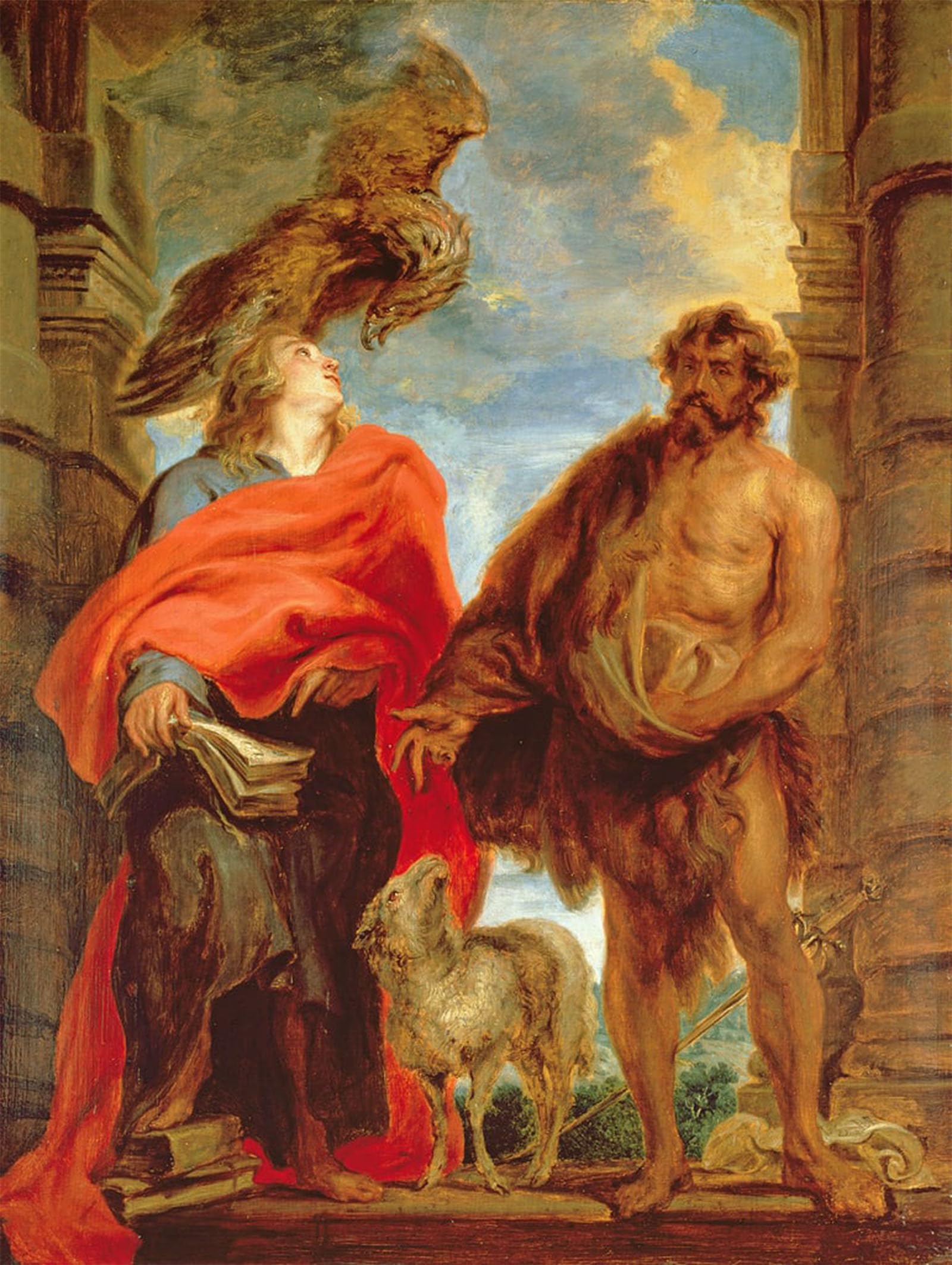 Cuadro Moderno Lienzo San Juan Bautista y San Juan Evangelista deVan Dyck 60x90cm 5