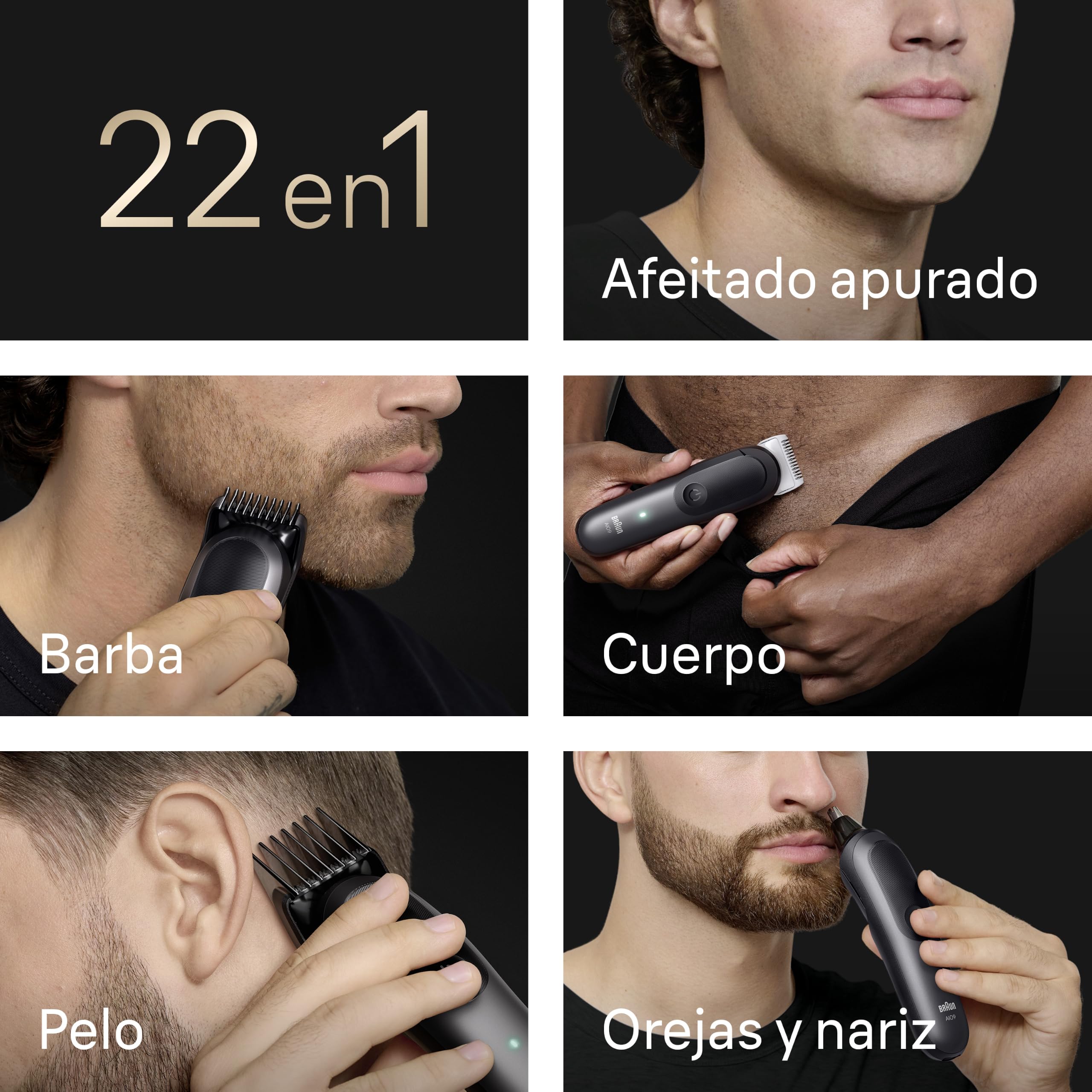 Braun Recortadora Todo En Uno Series 9, AIO9545, Gris + GilletteLabs | Kit de Rasurado 22en1 para Barba, Orejas, Nariz Y Cuerpo, Cortapelos Hombre Resistente al Agua, Apto para Zonas Sensibles | Kit de Rasurado 22en1 para Barba, Orejas, Nariz Y Cuerpo, Co