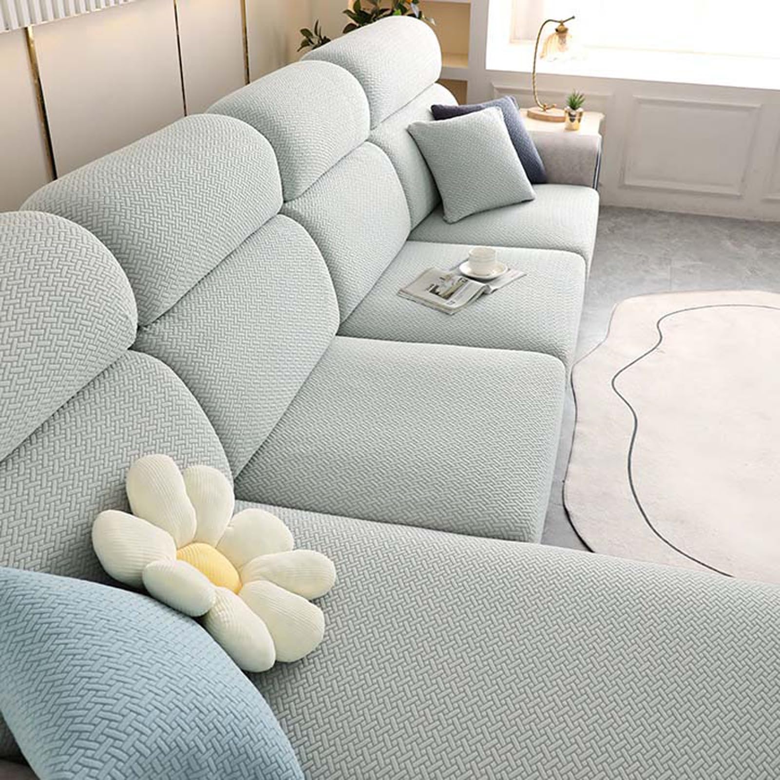 Housse de canapé extensible pour canapé en L et d'angle de 1 à 3 places