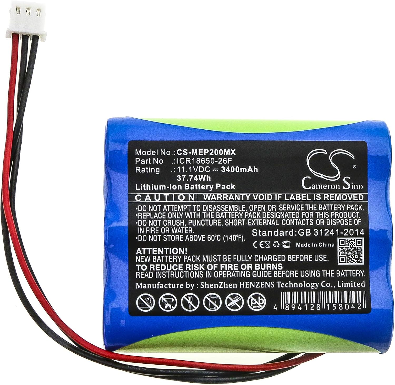 Cameron Sino New Replacement Battery Fit for Medical Econet Compact 2(3400mAh / 37.74Wh)