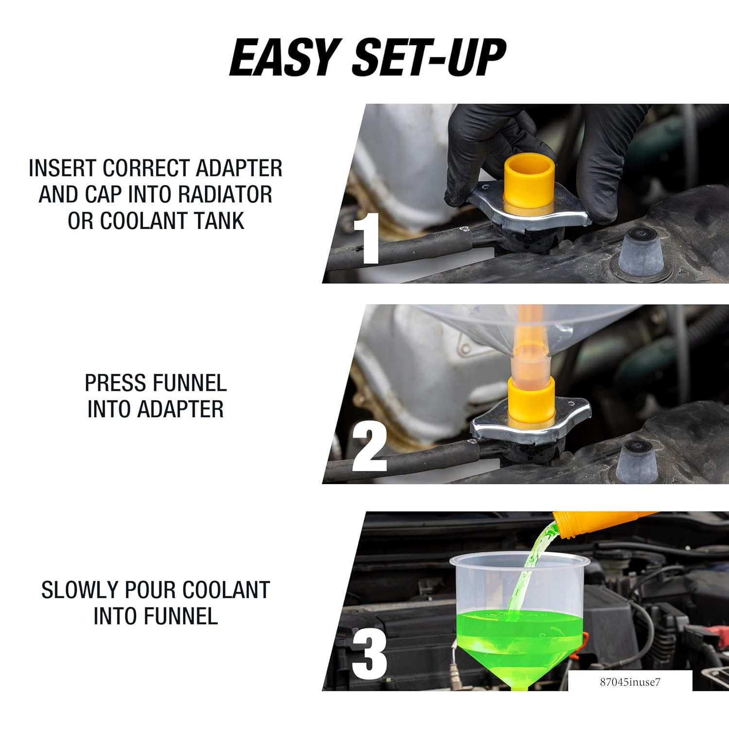 OEMTOOLS 87045 No Spill Coolant Filling Funnel Kit with Coolant Tester, No Spill Coolant Funnel Kit, Coolant Tester Kit