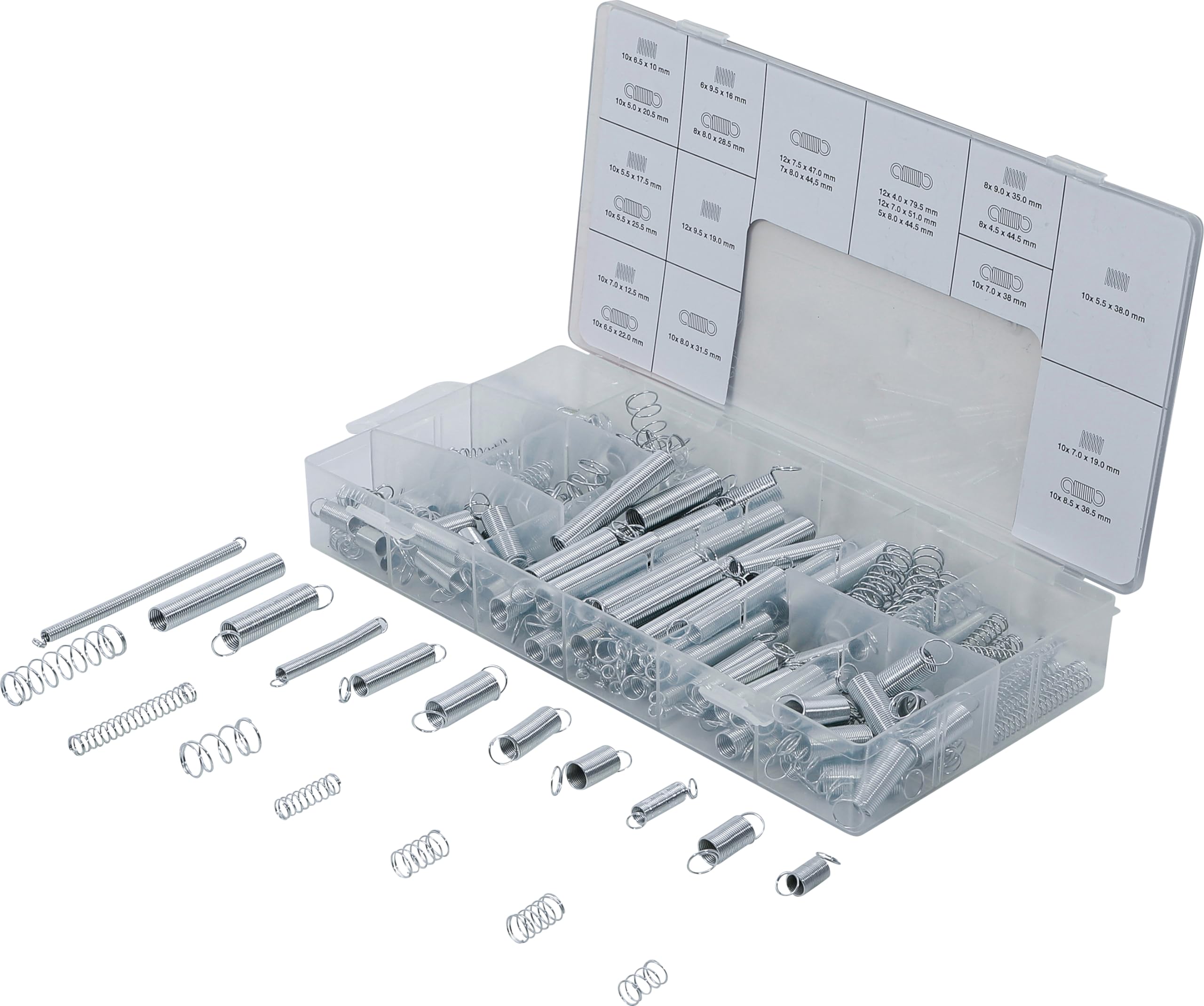 BGS spring assortment, tension and compression springs, 200?pieces, BGS-8047