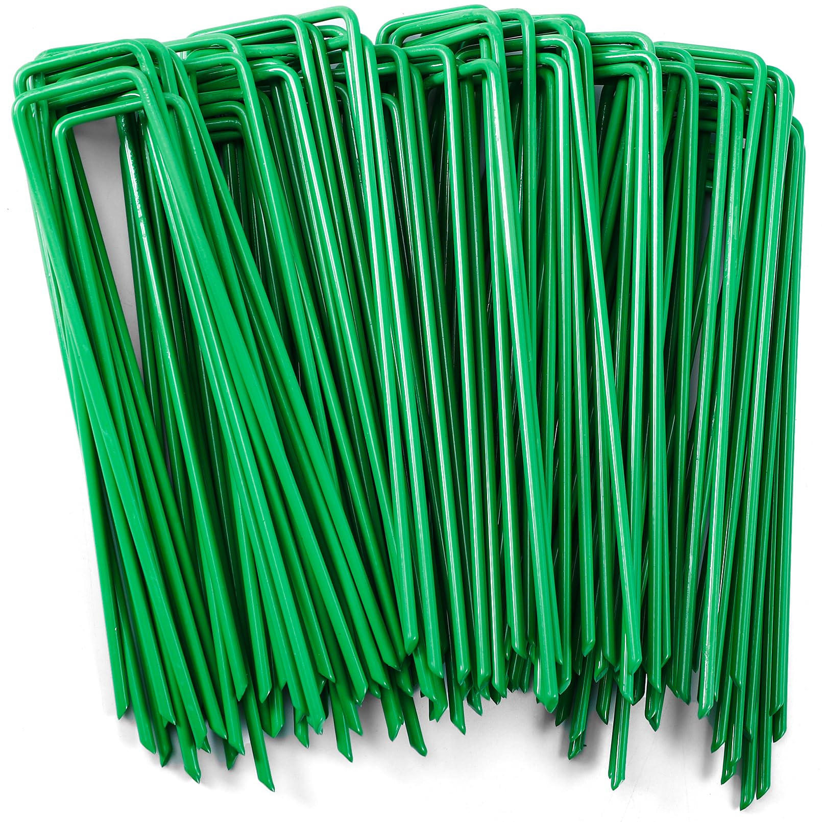 Lot de 100 agrafes de paysage, 15,2 cm, piquets de jardin galvanisés antirouille en forme de U, piquets en acier galvanisé, piquets pour barrière contre les mauvaises herbes, tissu