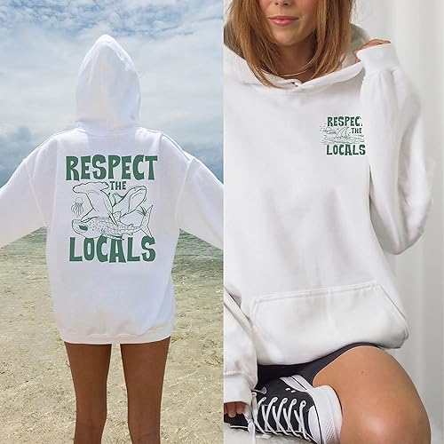 Miniatura 3 de CURTIZON Respect The Locals - Sudadera con capucha de tiburón, diseño inspirado en el océano