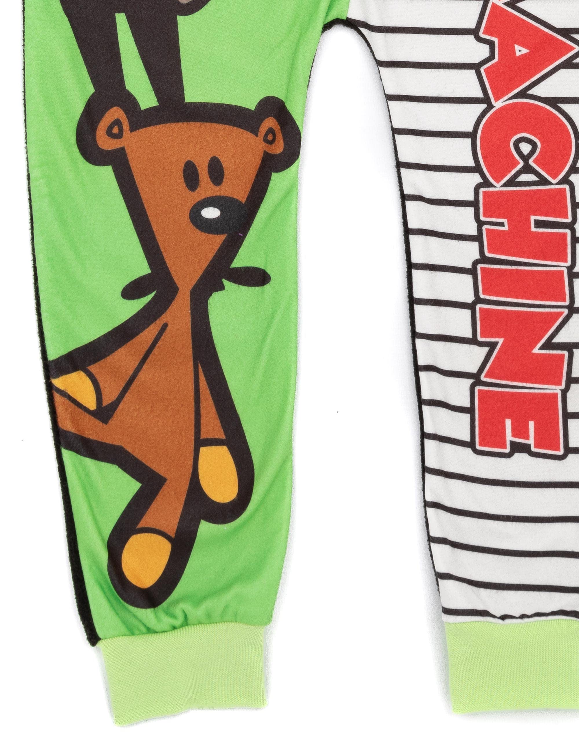 Mr Bean Boys Grüner Einteiler | All-in-One-Fleece-Loungewear | Kinder-Pyjama-Pyjama-Schlafanzug-Nachtwäsche | Gemütliche Geschenkartikel