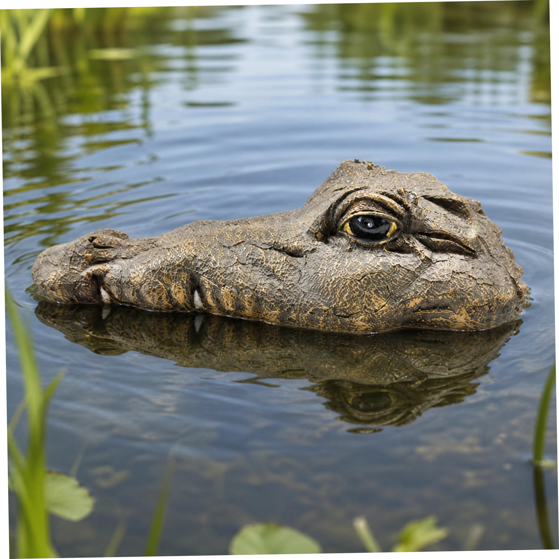 Syutokul Duck Scarer for Pool Floating Pond Decor Pond Decor Realistic Floating Alligators Head Decoy Outdoor Water Feature Prop