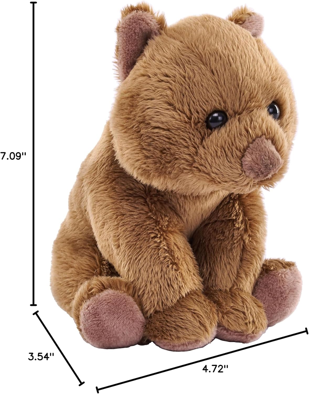 Wild Republic Pocketkins Eco Wombat, Stuffed Animal, 5 Inches, Plush Toy, Made from Recycled Materials, Eco Friendly