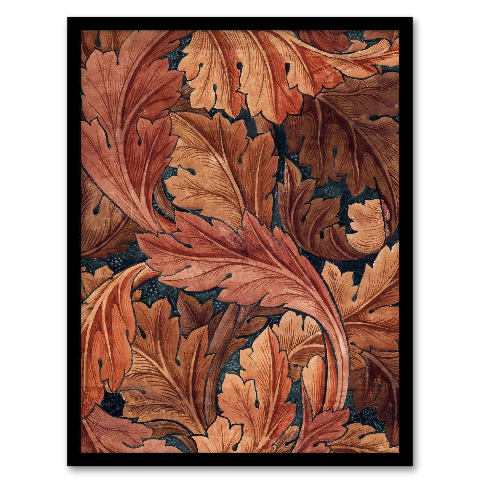 Artery8 William Morris Acanthus Leaves Pattern Framed Wall Art Print Home Décor A3