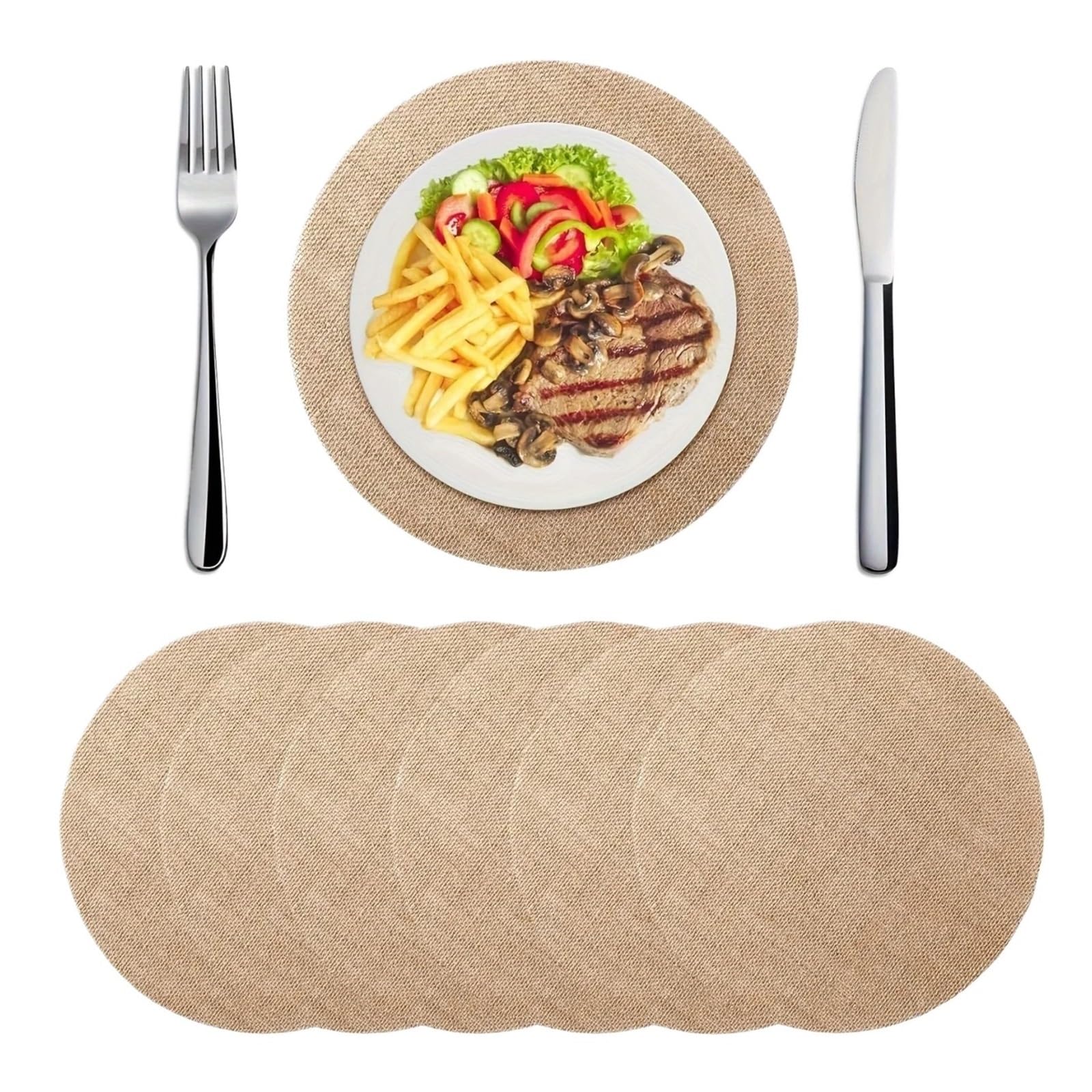 Napperons ronds en jute anti-chaleur pour éviter les taches de brûlure sur la table