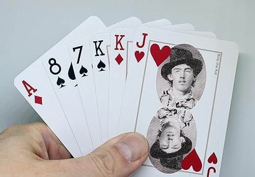 Miniatura 2 de Kulturmeister - Forajidos americanos: cartas de póquer de dos barajas - Tema occidental vintage, vaquero único y naipes del salvaje oeste para