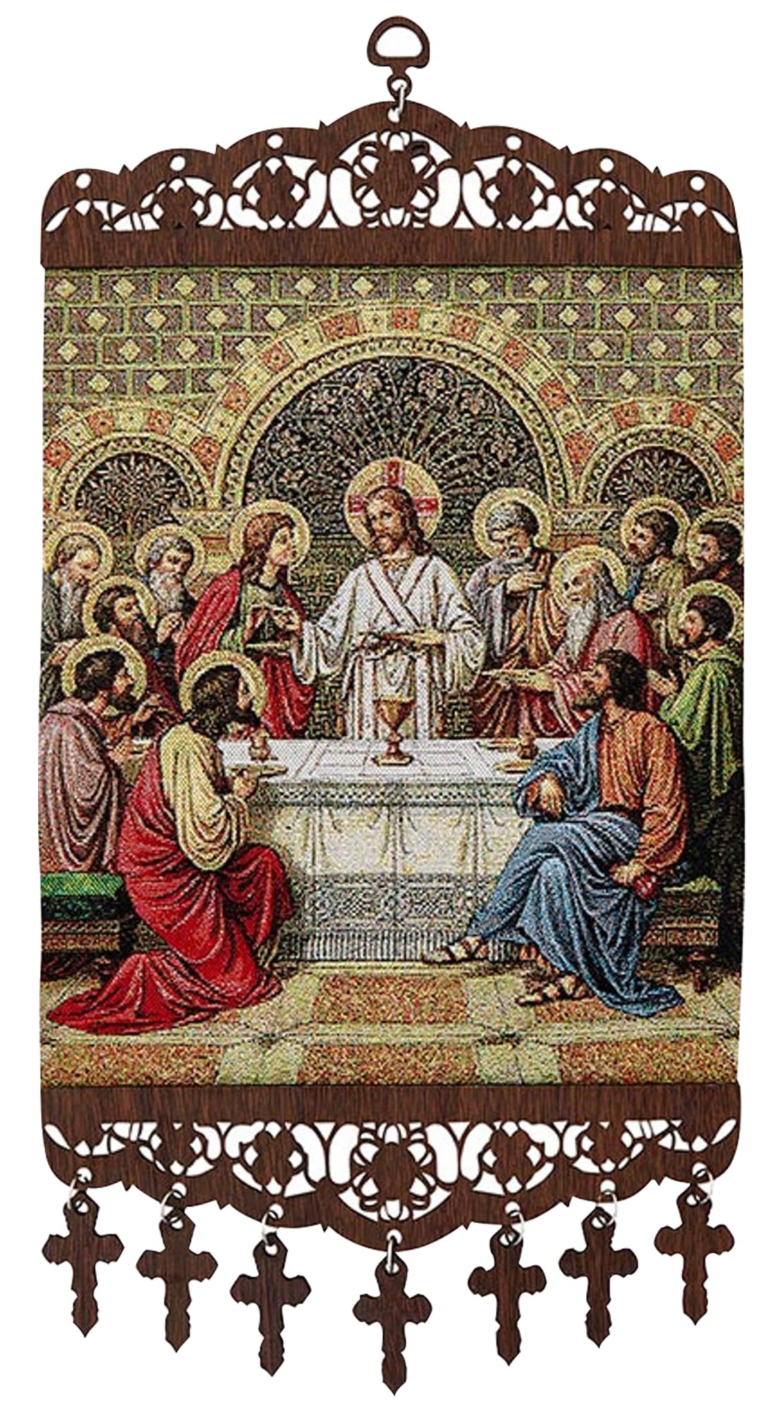 Trendzeen The Last Supper Wall Art - 15 Inch Decorative Tapestry of The Last Supper Picture For Dining Room, Living Room, Home, Office Decoration - La Ultima Cena Cuadro Para Comedor - Can Hang