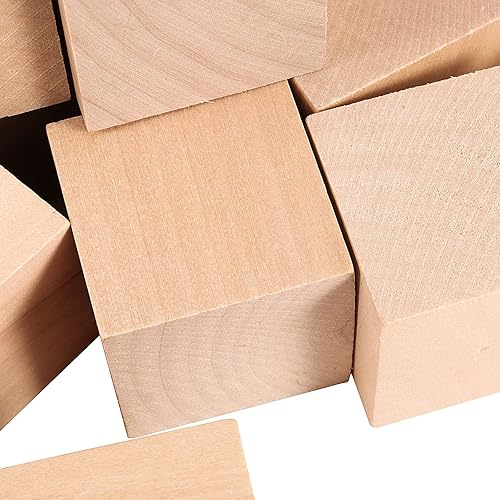 Miniatura 3 de ZOENHOU Juego de 60 bloques de madera de 1.5 pulgadas, cubos de madera maciza natural de primera calidad, sin acabar, para pintar, decorar, hacer