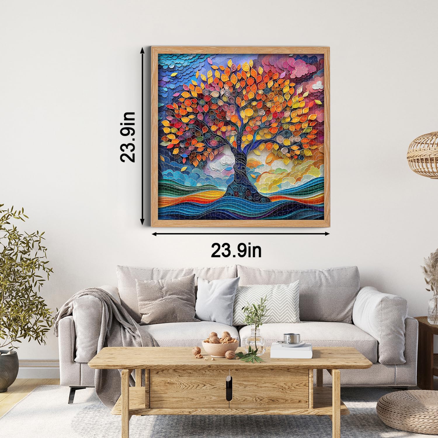 Arbre De Vie Puzzle 1000 Pièces – 75x50 Cm – Avec Zones Et Poster – Pour Adultes Et Famille