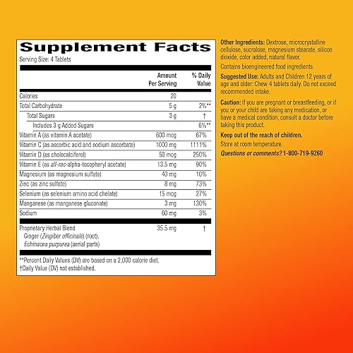 Miniatura 5 de Tienda Basic Care Tabletas masticables de bayas de apoyo inmunológico 32 unidades