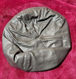 レザー グレー ベレー帽