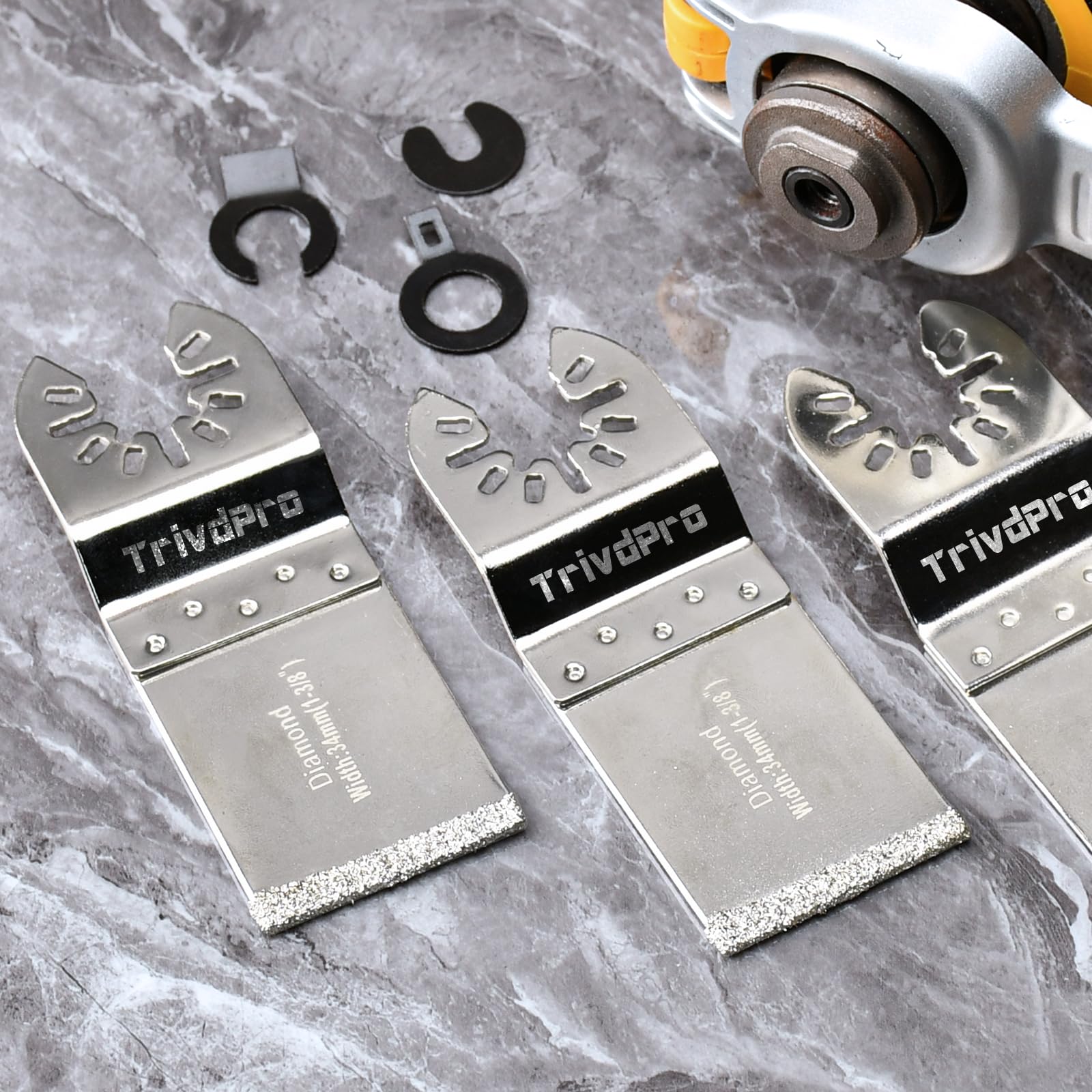 TrivdPro - Herramienta de extracción de lechada para herramienta oscilante, 15 piezas, herramienta de extracción de lechada de carburo, cuchillas oscilantes multiherramienta de diamante para azulejos