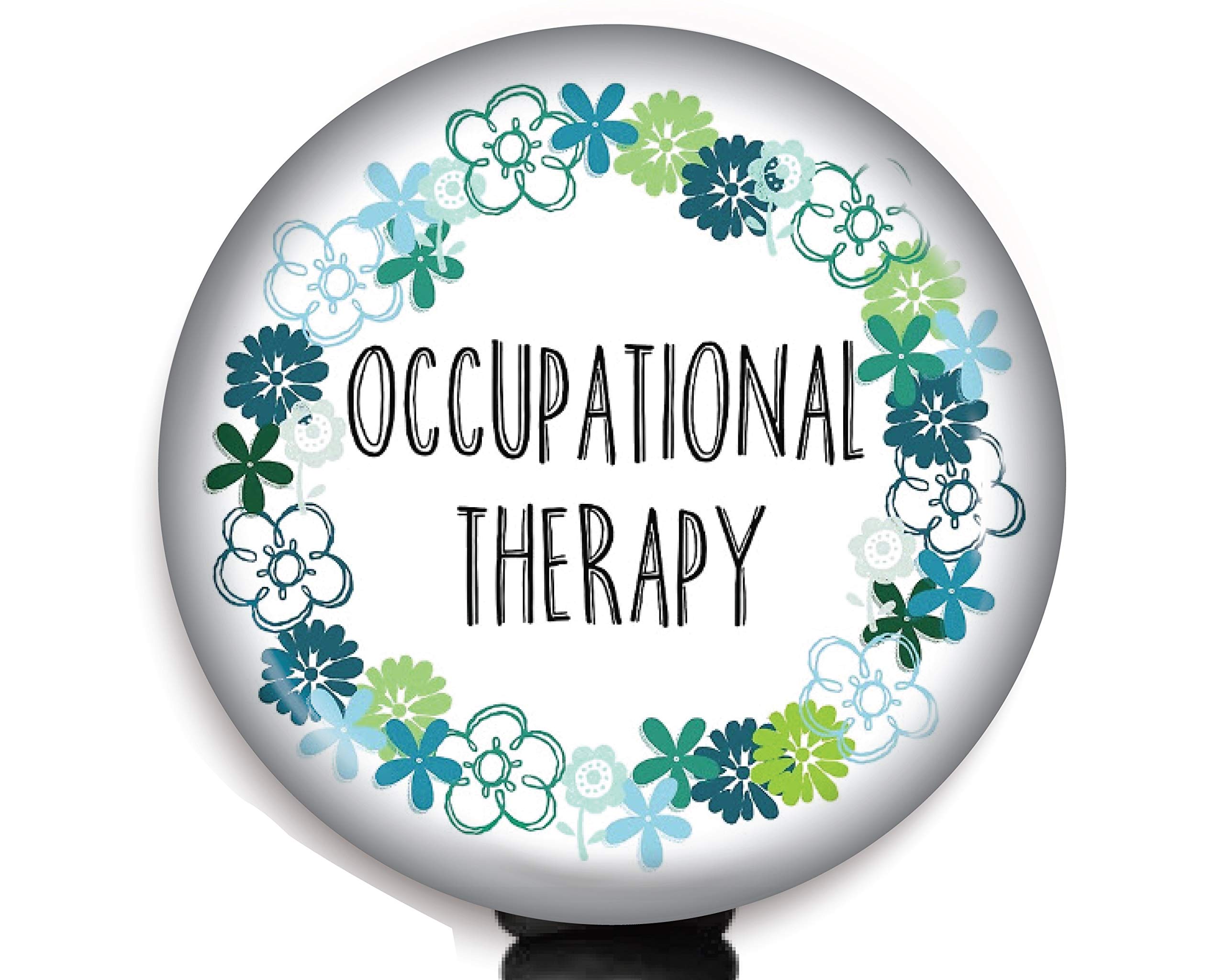 Occupational Therapy Badge Reel - Floral OT Badge Holder - OTA Badge Holder - COTA ID Badge Clip