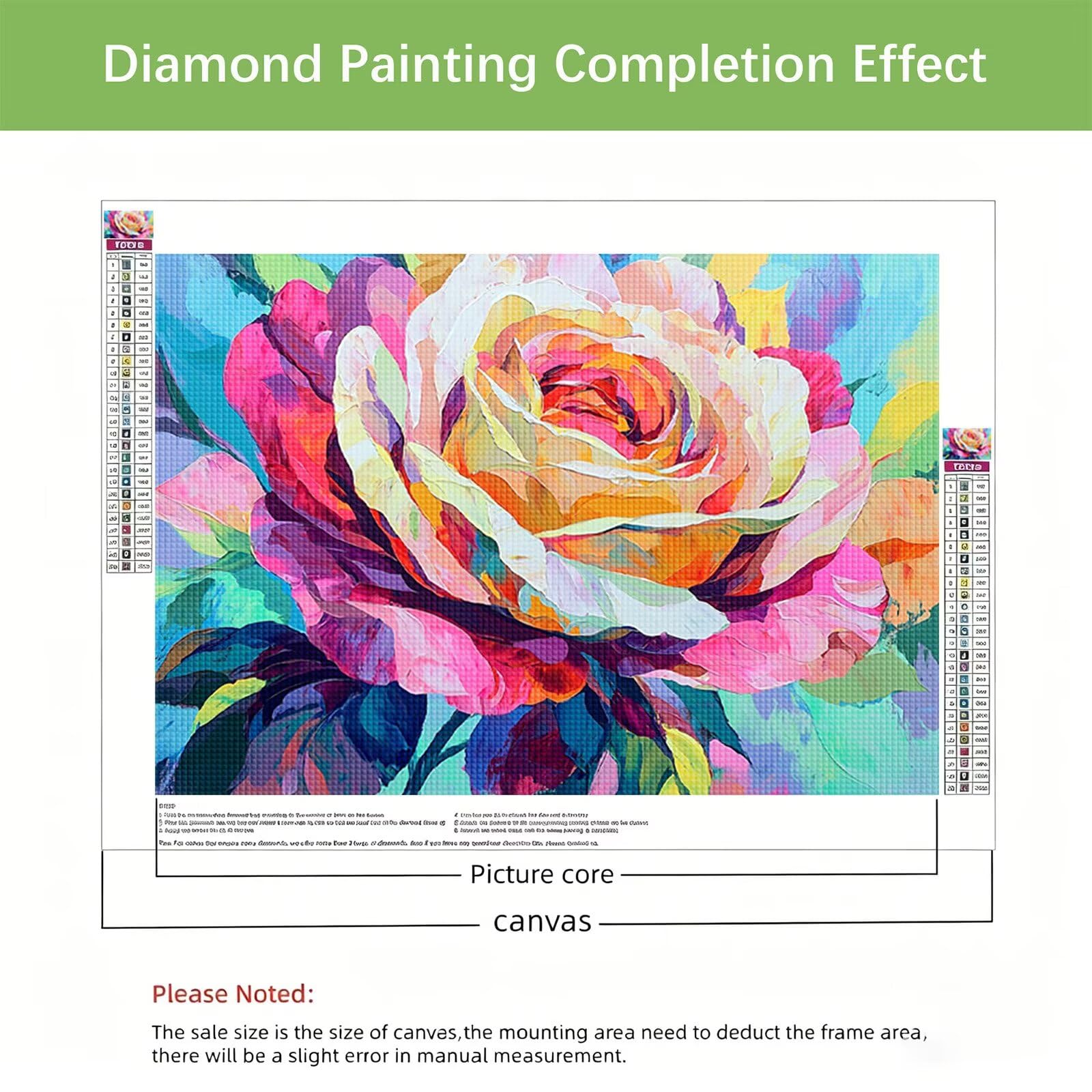 Diamond Painting Erwachsene Blume 5D Diamant Painting Bilder Rose, DIY Voller Viereckige Steine Crystal Art Set, Strass Stickerei Kreuzstich Art für Zimmer Deko, Geschenke für Frauen 120x90cm L0-1002
