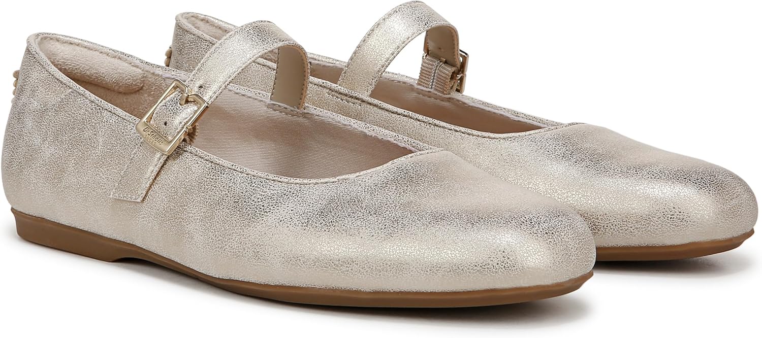 Dr. Scholl's Shoes Womens Wexley Jane Mary Jane Flat Light Gold Smooth 8.5 M - Image 7