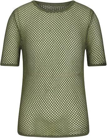 Muscle Fit Shirt for Men 2025 Fashion Short Sleeve Hollow Out Fishing Net Casual Shirts Athletic Gym Workout Tops