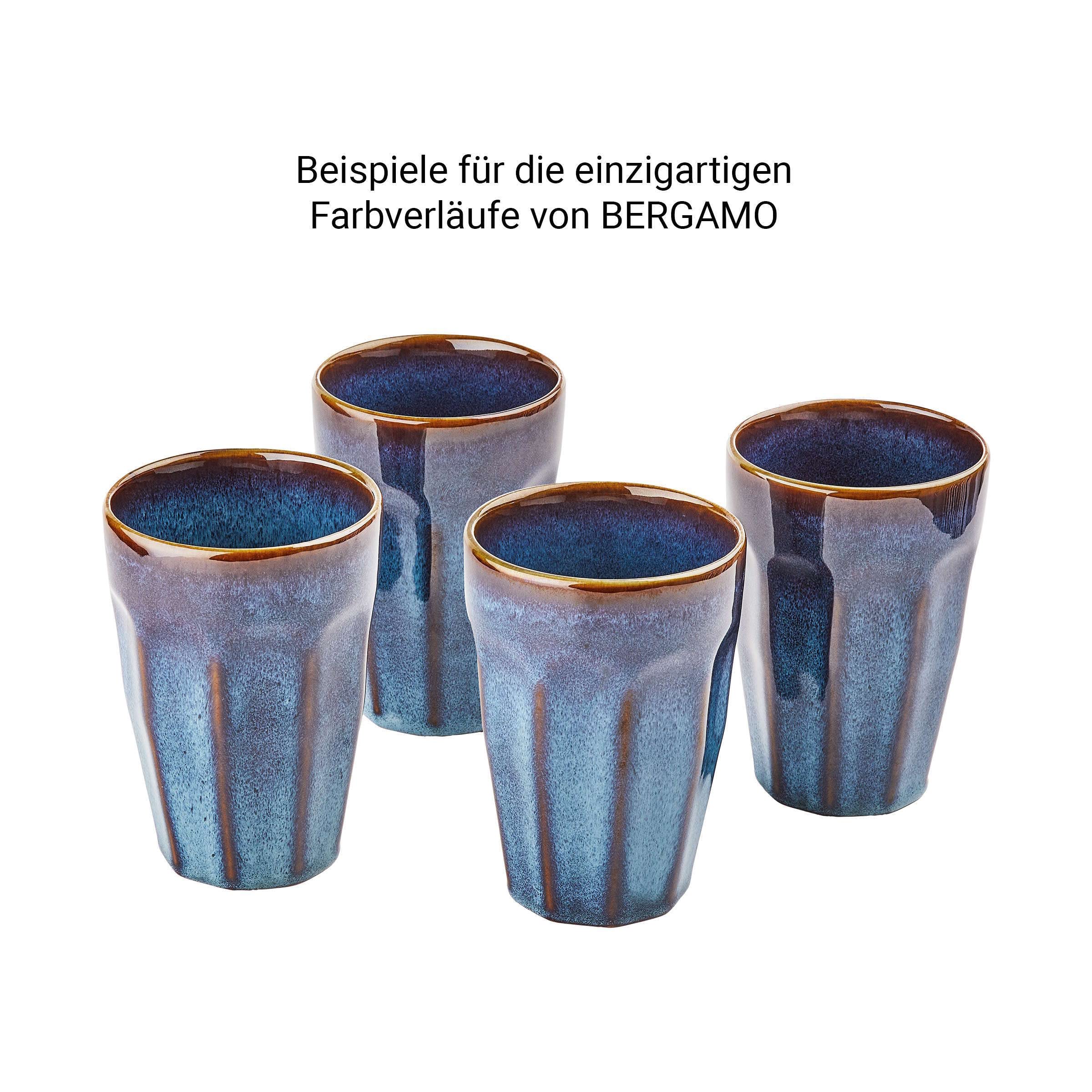 BUTLERS Tassen-Set ATLANTIS – 4x300 Ml Ohne Henkel, Steinzeug, Farbverlauf, Boho-Stil, Mikrowellen- & Spülmaschinenfest