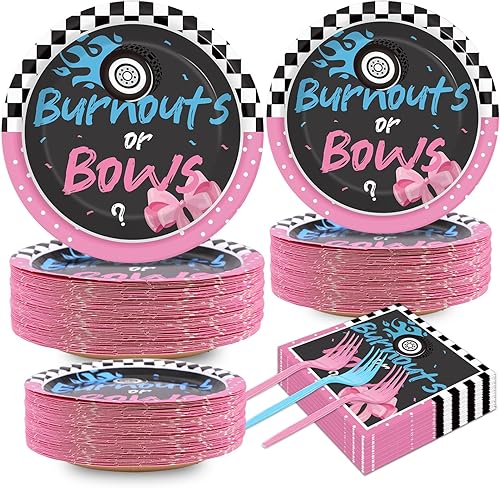 200 piezas de platos de fiesta y servilletas desechables para niños o niñas, baby shower, revelación de género, juego de vajilla de papel para