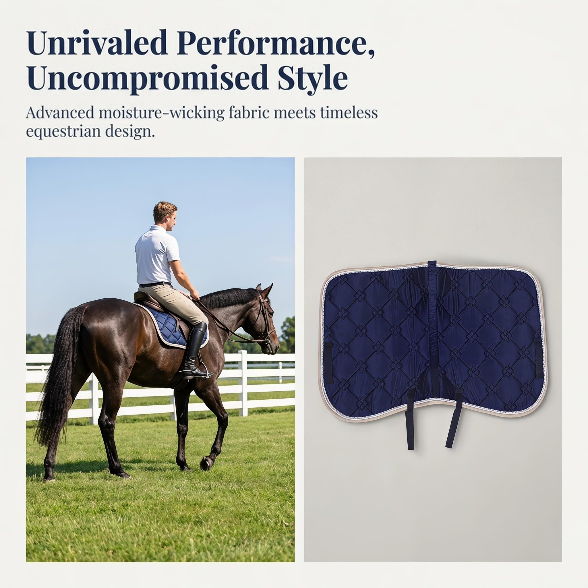 Abaodam Tapis de Selle Anglais de Saut, Léger, Anti-humidité et Antichoc
