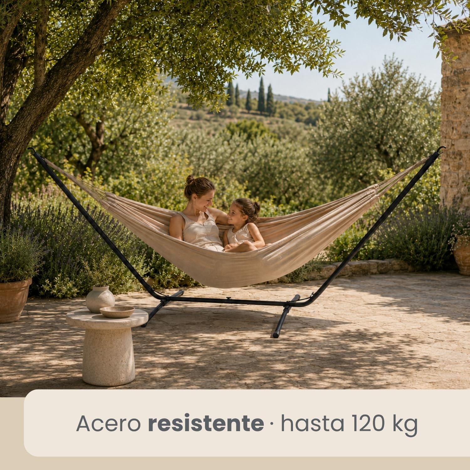 AMANKA 310x100 Soporte para Hamacas hasta 120 kg - Soporte Hamaca Colgante Doble - Soporte Hamaca Plegable Soporte Amacas Colgantes - Estructura Hamaca Soporte para Amaca Colgante Soporte Hamaca Suelo