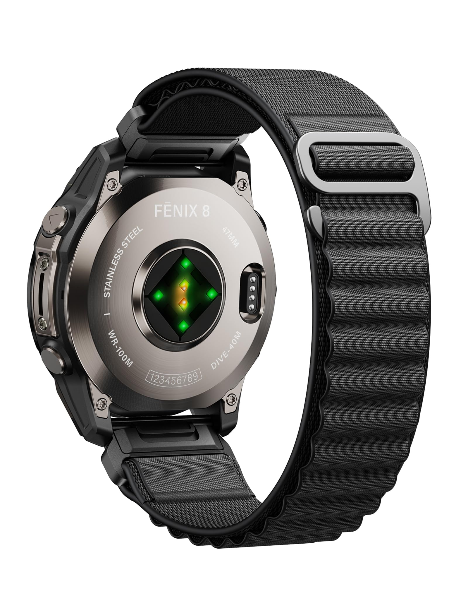 Alpine Loop Nylon Watch Band Compatible with Garmin Fenix 5/6/7/8 47mm, Quickfit 22mm Rugged Watch Bands for Garmin Epix Gen 2/Fenix 8 Pro 47mm/7 Pro/6 Pro/5 Plus/Forerunner 935/S62(Black)