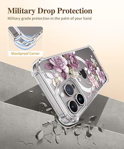 Miniatura 5 de GVIEWIN Funda magnética para iPhone 15 Pro Max con protector de pantalla + protector de cámara, compatible con MagSafe protección contra caídas de