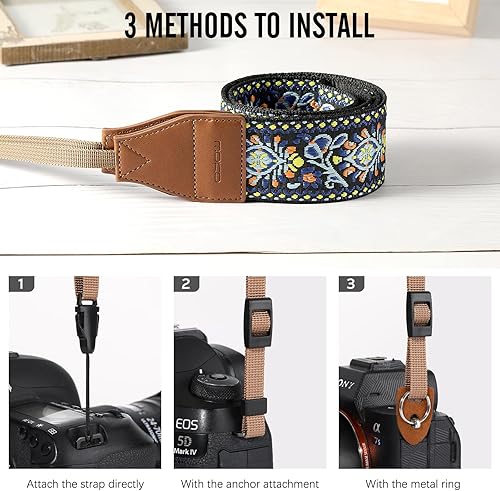 Miniatura 41 de MoKo Correa para cámara, correa tejida de lona de algodón retro, correa universal para el hombro para todas las cámaras DSLR/SLR Canon/Sony/Nikon