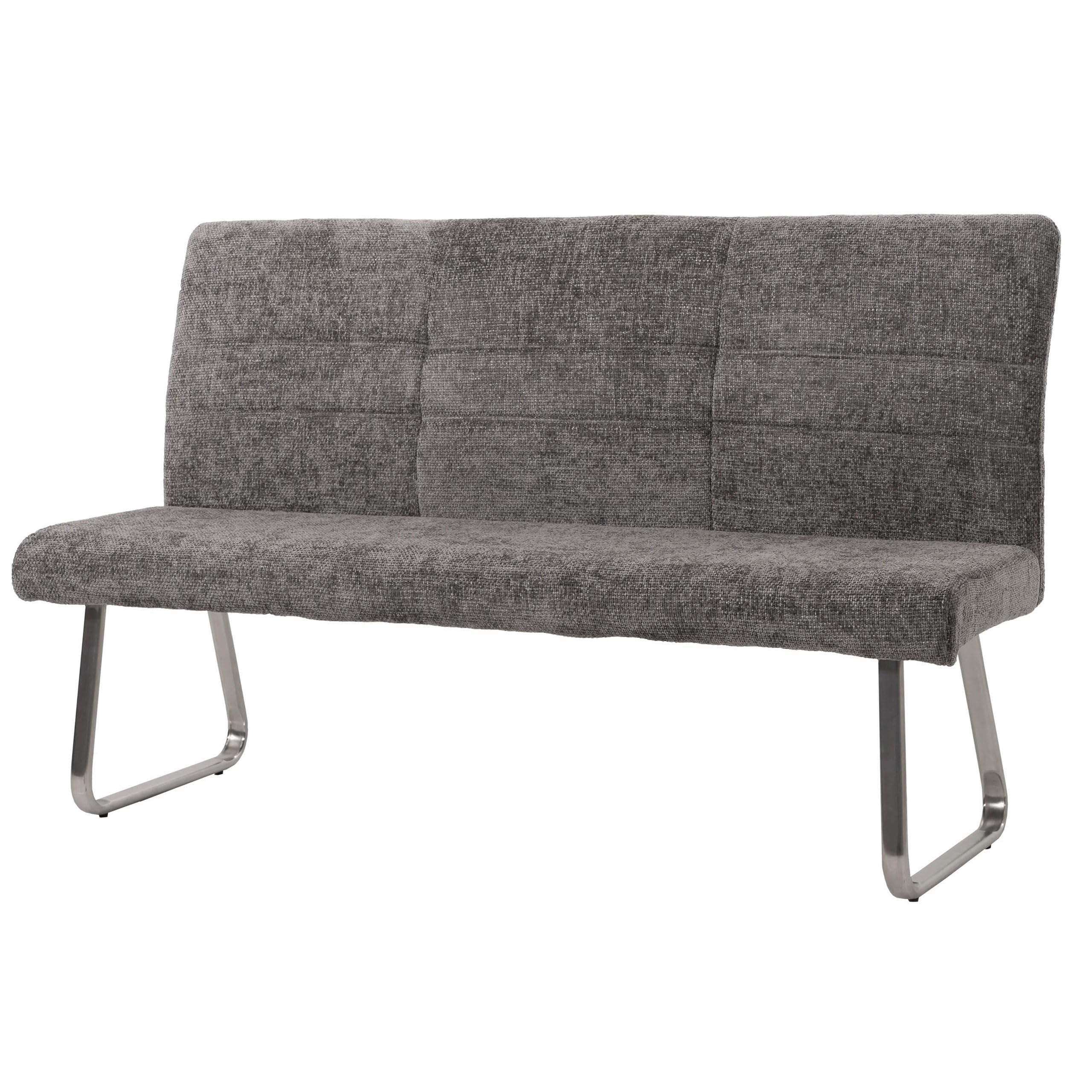 Mendler Banc HWC-G55 Chenille Öko-Tex, 180cm Gris foncé