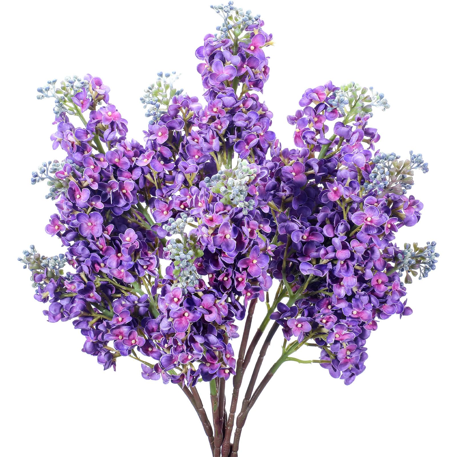 4-Pack Purple Artificial Lilac Flowers – 25.5 Inch Tall Delphinium Stems, Real Touch Silk, For Vases, Weddings, Home Decor - View #3