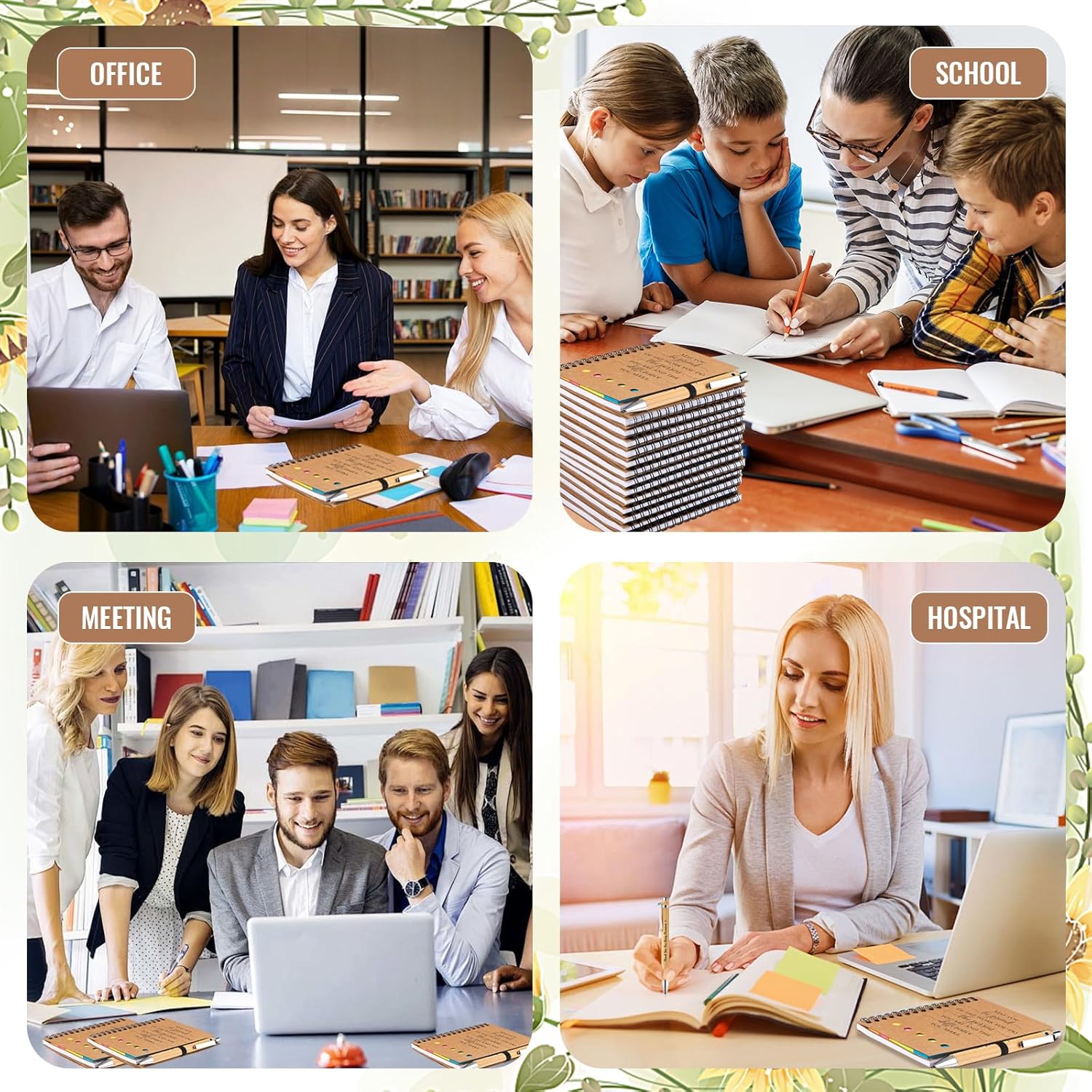 20 Sets Employee Appreciation Gifts Bulk Inspirational Spiral Notebook Journal with Sticky Notes Motivational Bamboo Pen Valentines Bulk Gifts for Coworkers School Teacher Team Nurse Office Staff - Image 7