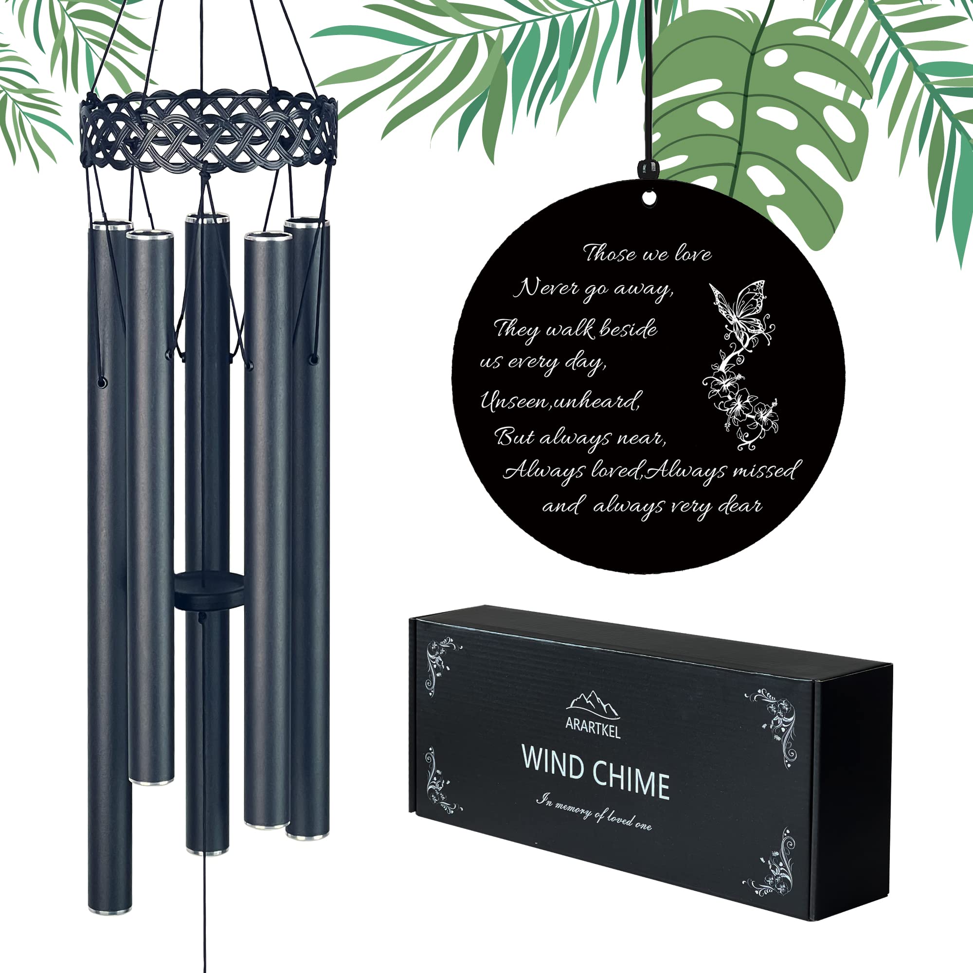 Memorial Wind Chimes for Loss of Loved One,windchimes in Memory of a Loved One Sympathy Gifts for Dad Mom and Family Member,Metal Windchimes Outdoors Decorations for Your Garden…